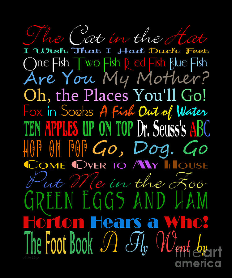 Dr Seuss Books 1 Digital Art by Andee Design