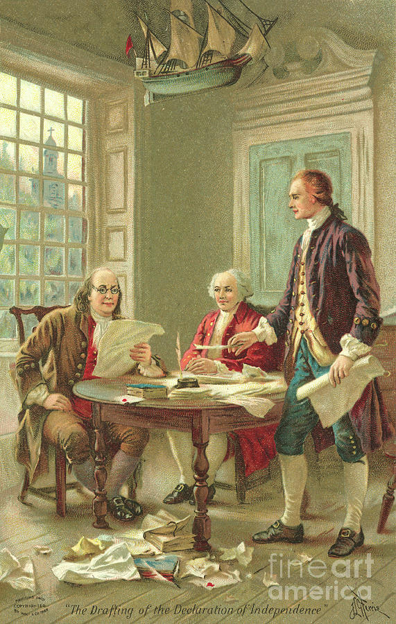 Drafting Of The United States Declaration Of Independence, Philadelphia, Pa, 1776 Painting by Jean Leon Gerome Ferris