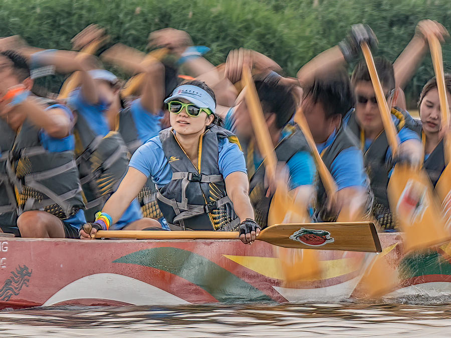 Action Photograph - Dragon Boat Race 2 by Jenny J Rao