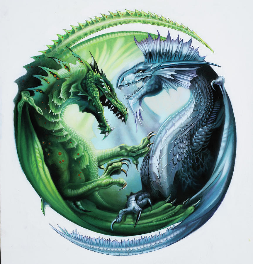 Animal Painting - Dragon Circle by John Rowe
