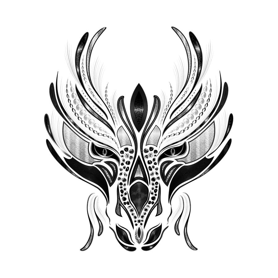 Dragon Face Digital Art by Serena King