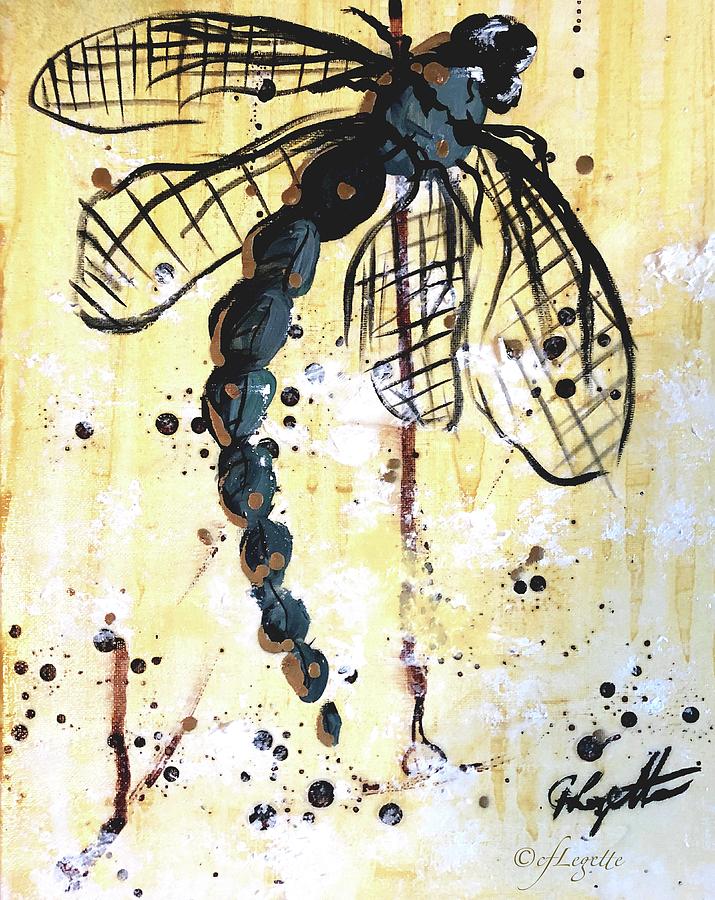 Dragon Fly Summer Drawing by C F Legette