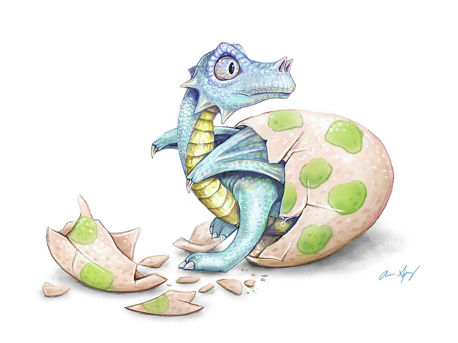 Dragon Hatchling Digital Art by Aaron Spong