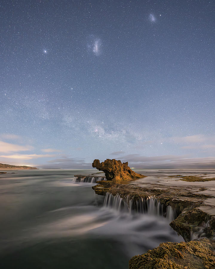 Night Photograph - Dragon Head Under Large Magellanic Cloud by James Zhen Yu