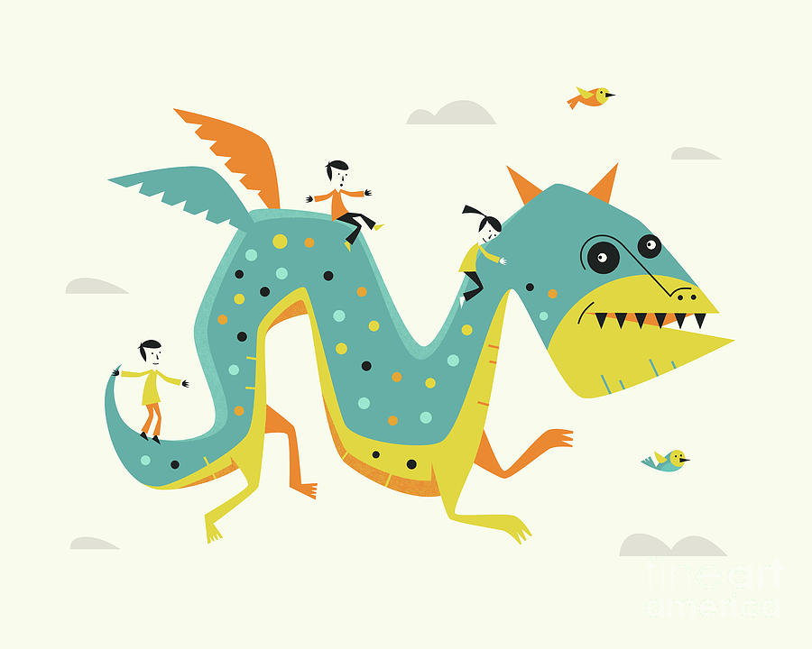 Art Print Digital Art - Dragon by Jazzberry Blue Art Print Digital Art - Dragon by Jazzberry Blue