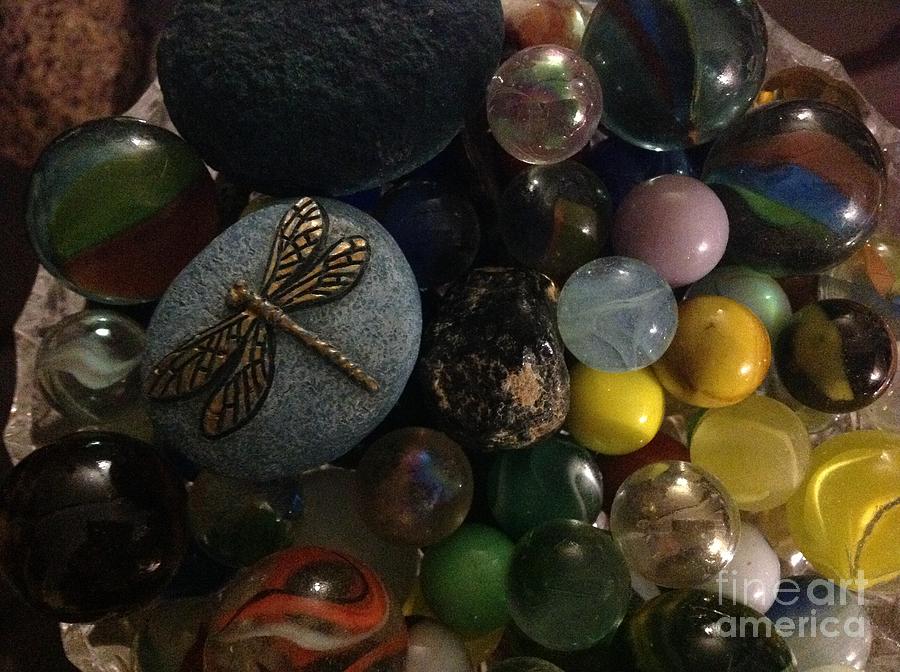 Dragonfly and Marbles Photograph by Julie Rauscher