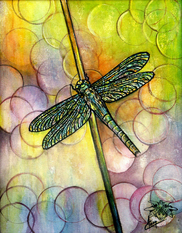 Dragonfly Painting by Jackie Nourigat