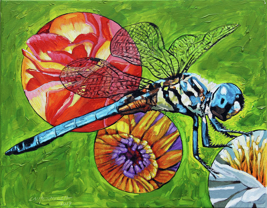 Dragonfly Painting by John Lautermilch