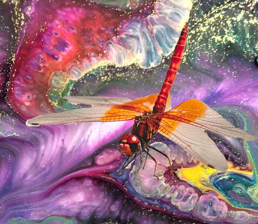 Dragonfly Mixed Media by Mary Poliquin - Policain Creations