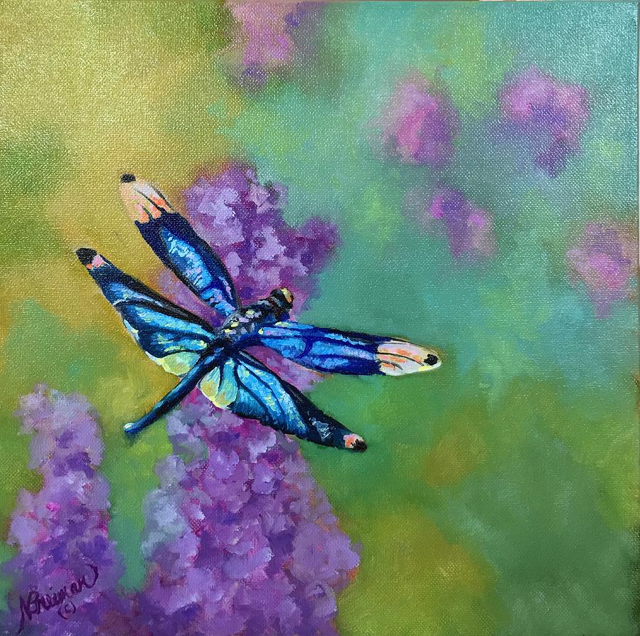 Dragonfly Painting by Nancy Breiman