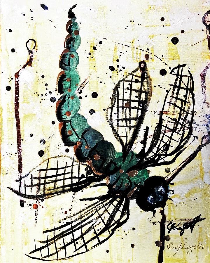 Dragonfly Summer 2 Drawing by C F Legette