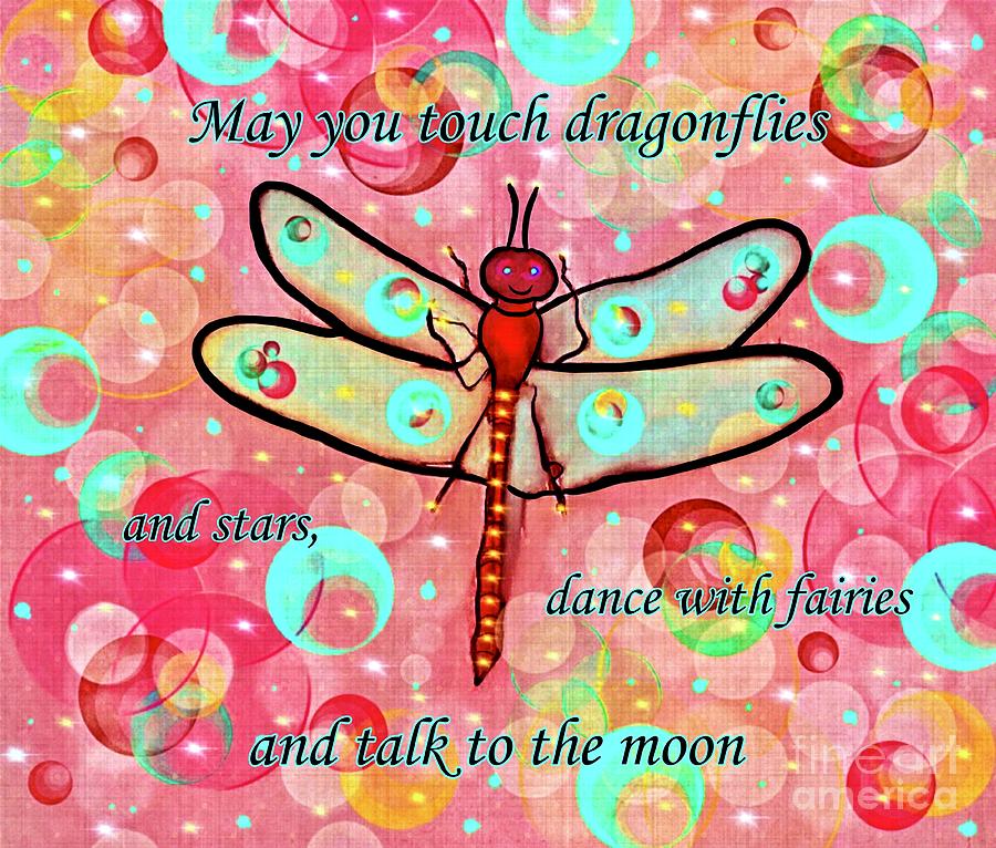 Dragonfly Text Art Digital Art by Lauries Intuitive