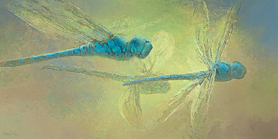 Blue Dasher Painting - Dragons Fly by Mia DeLode