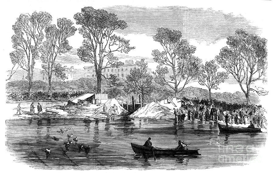 Draining The Serpentine River, Hyde Drawing by Print Collector