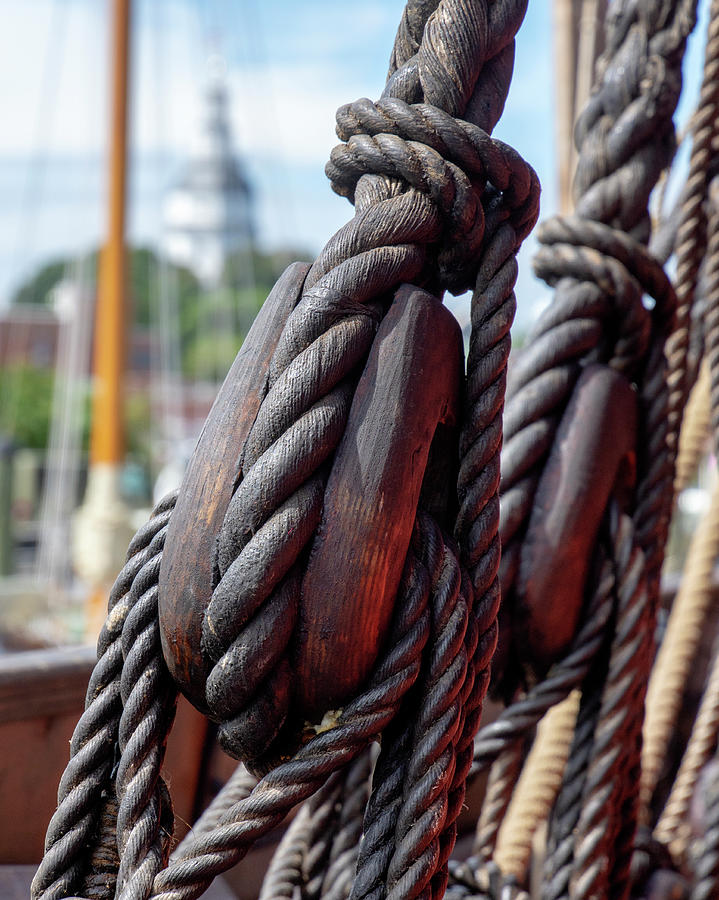 Draken rigging as seen in Annapolis Photograph by Karen Smale