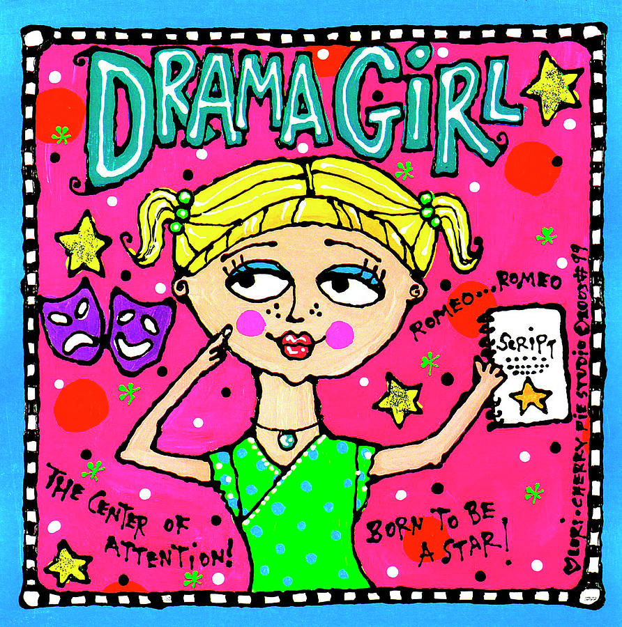 Drama Girl Painting by Cherry Pie Studios