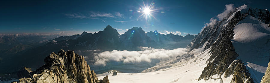 Scenic Photograph - Dramatic Alpine Sunburst Pinnacles by Fotovoyager Scenic Photograph - Dramatic Alpine Sunburst Pinnacles by Fotovoyager