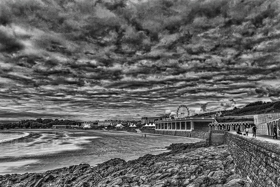 Dramatic Barry Island Monochrome Photograph by Steve Purnell