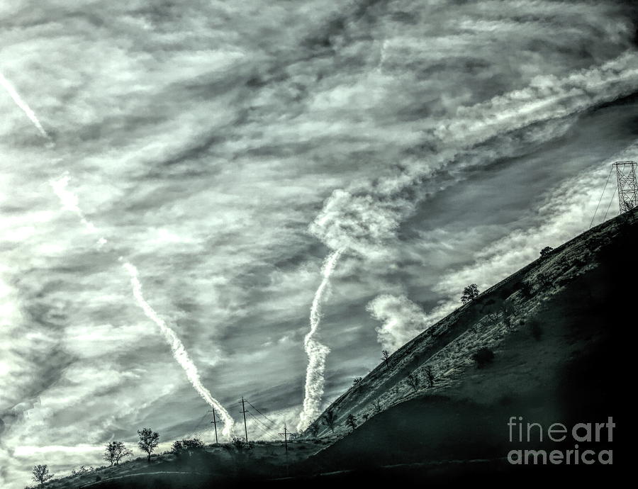 Dramatic Cloud Designs California Grapevine  Photograph by Chuck Kuhn