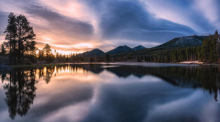 Dramatic Clouds At Sprague Lake Photograph by Mei Xu