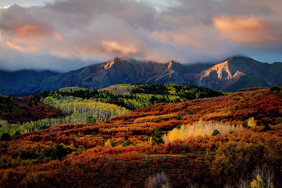 Dramatic Colorful Fall Sunrise in Colorado San Juan Mountains Photograph by Teri Virbickis