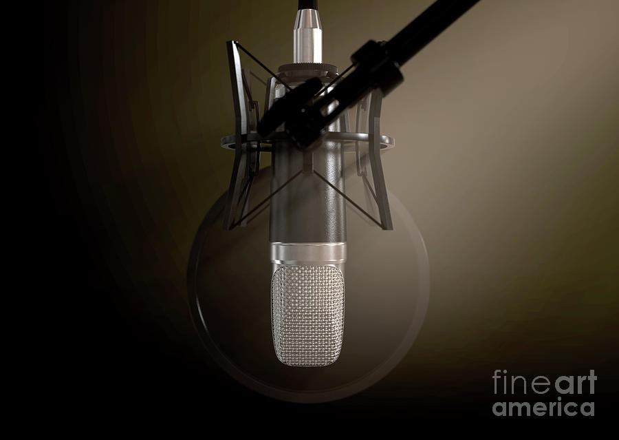 Dramatic Condenser Microphone Digital Art