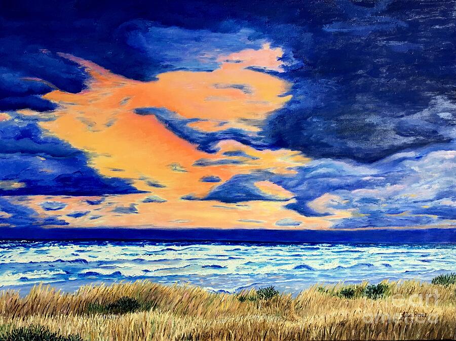 Dramatic Morning Sunrise Painting by Lisa Rose Musselwhite