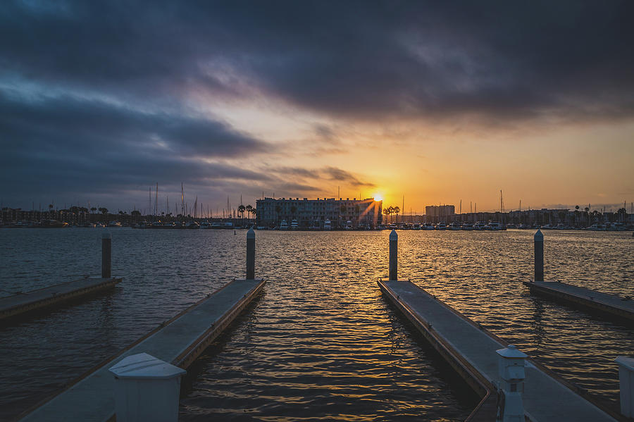 Dramatic Sunset at Marina del Rey Photograph by Andy Konieczny
