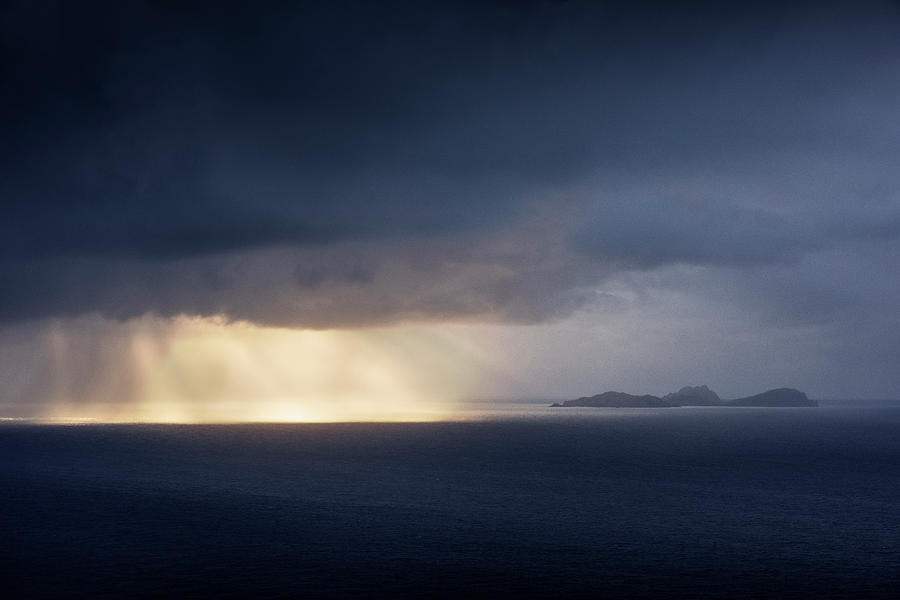 Dramatic Thunderstorm Light Mood At Blasket Islands, Geokaun Mountain, Valentia Island, County Kerry, Ireland, Wild Atlantic Way, Europe Photograph by Gnther Bayerl