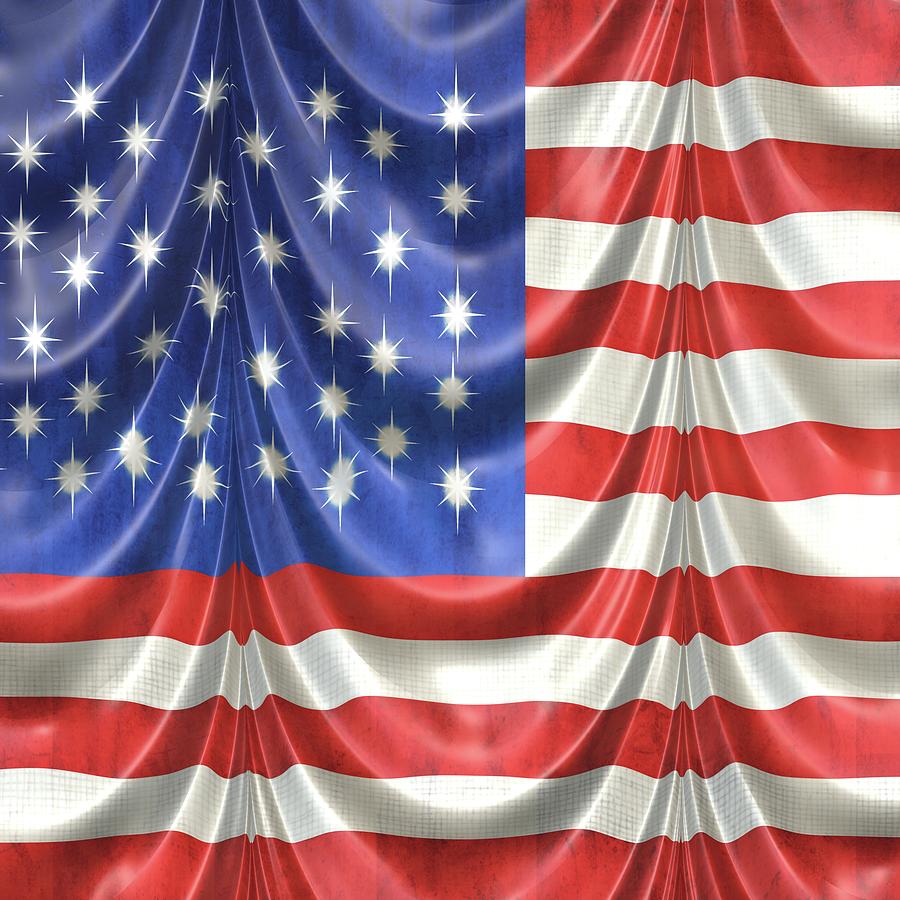 Draped Silk American Flag Graphic Digital Art by Cindy Boyd - Fine Art