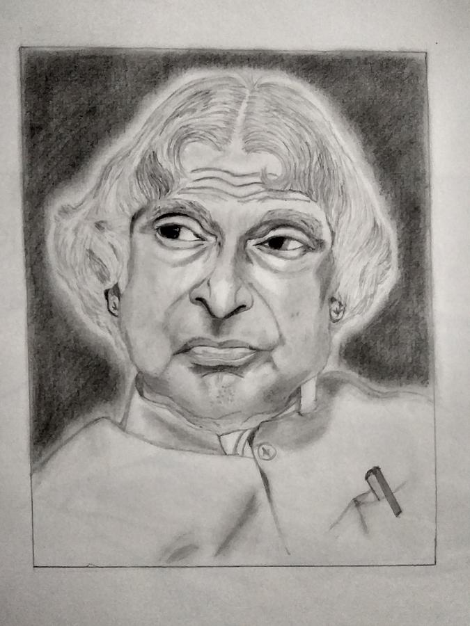 Pencil drawing abdul kalam indian president | Image