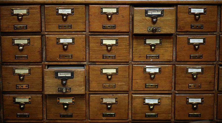 Drawers Containing Index Cards Are Seen Photograph by Phil Noble - Pixels