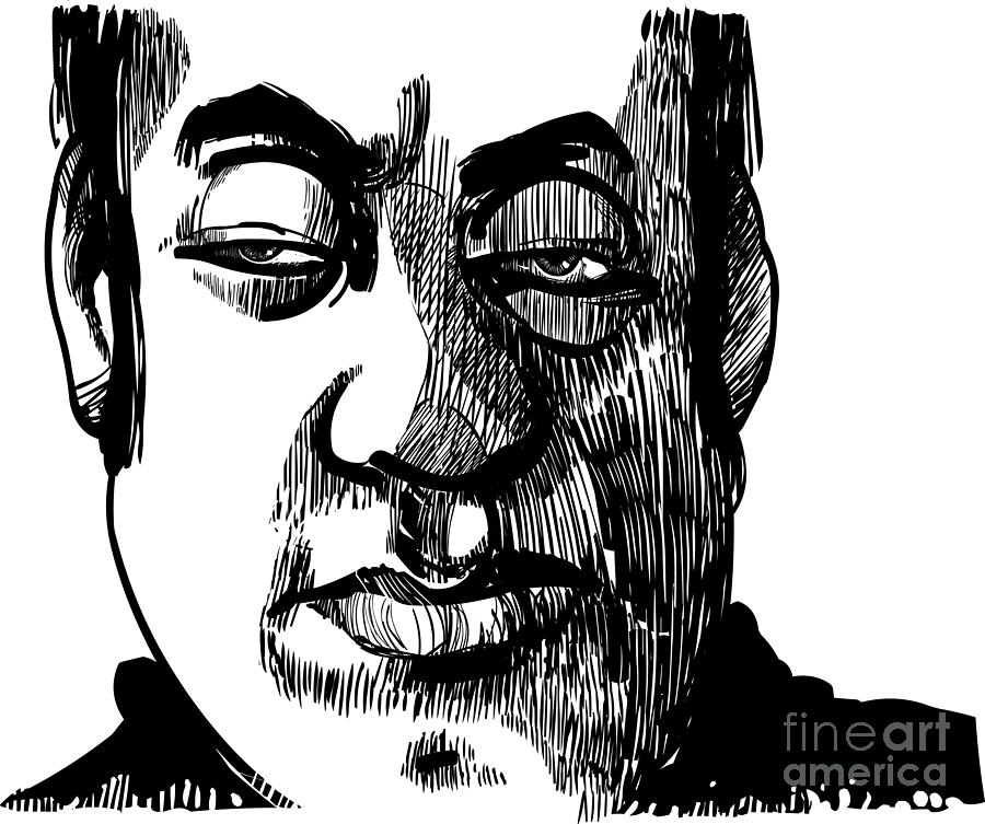 Rough Digital Art - Drawing Illustration Of Wise Man Face by Igor Zakowski Rough Digital Art - Drawing Illustration Of Wise Man Face by Igor Zakowski