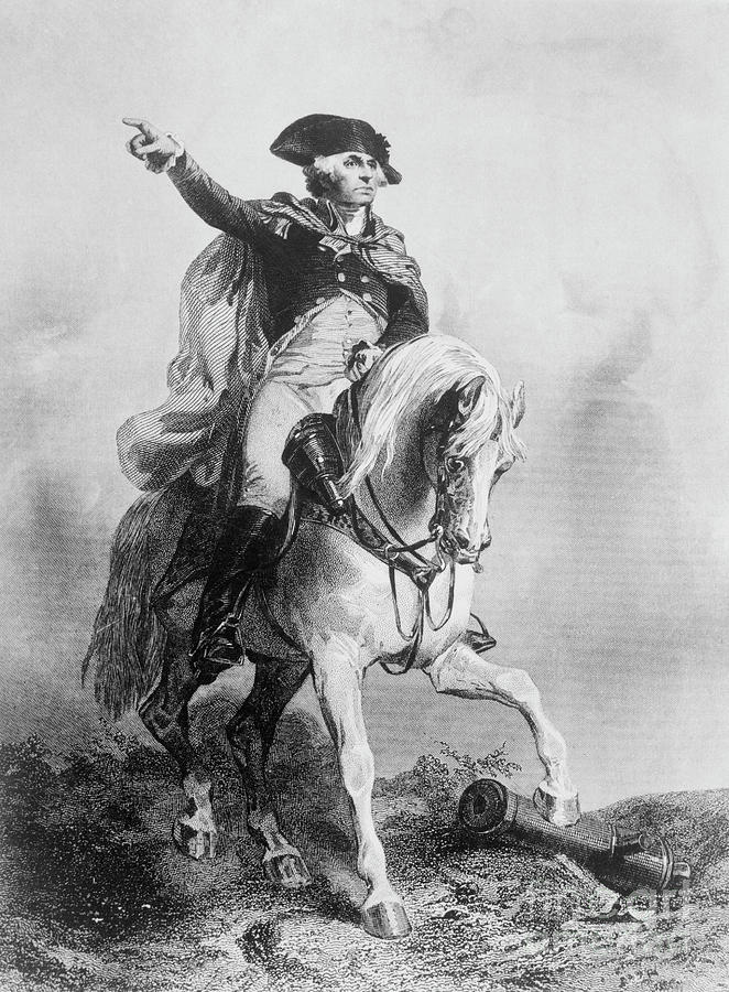 Drawing Of George Washington On A Horse Photograph by Bettmann