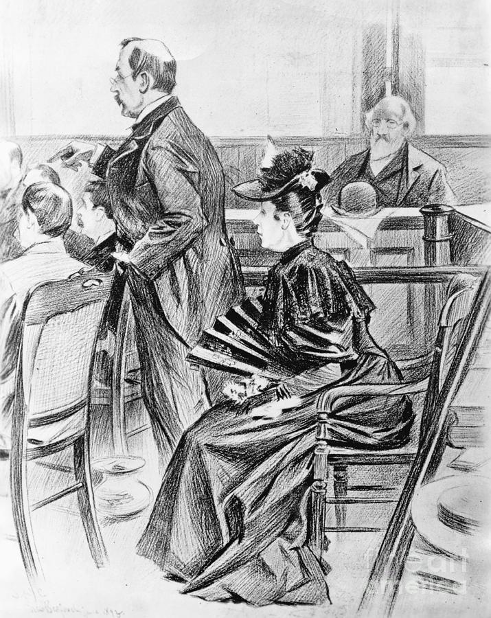 Drawing Of Lizzie Borden And Her Lawyer Photograph by Bettmann