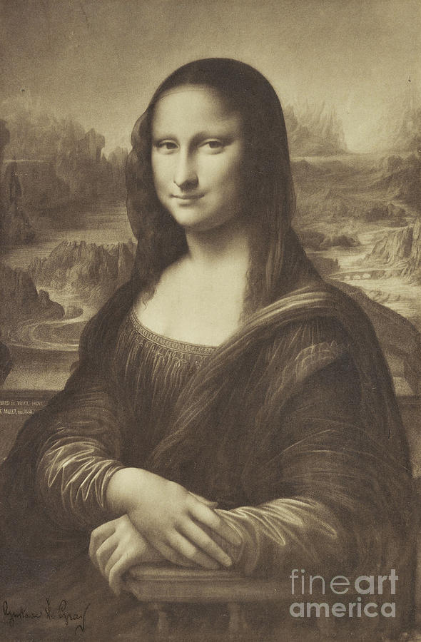 Drawing Of The Mona Lisa By Millet 185455 Albumen Silver Print