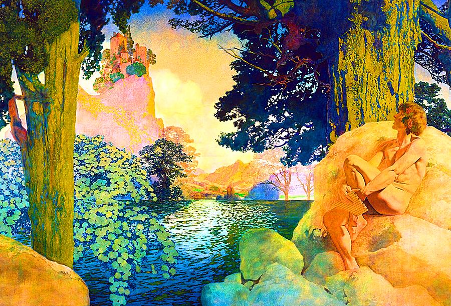 Fantasy Painting - Maxfield Parrish - Dream Castle by Jon Baran