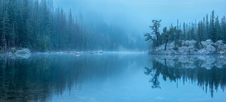 Rocky Mountain National Park Photograph - Dream Lake In Foggy Morning by Mei Xu
