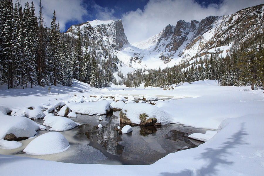 Rocky Mountain National Park Photograph - Dream Lake Winter Reflections  by Bridget Calip