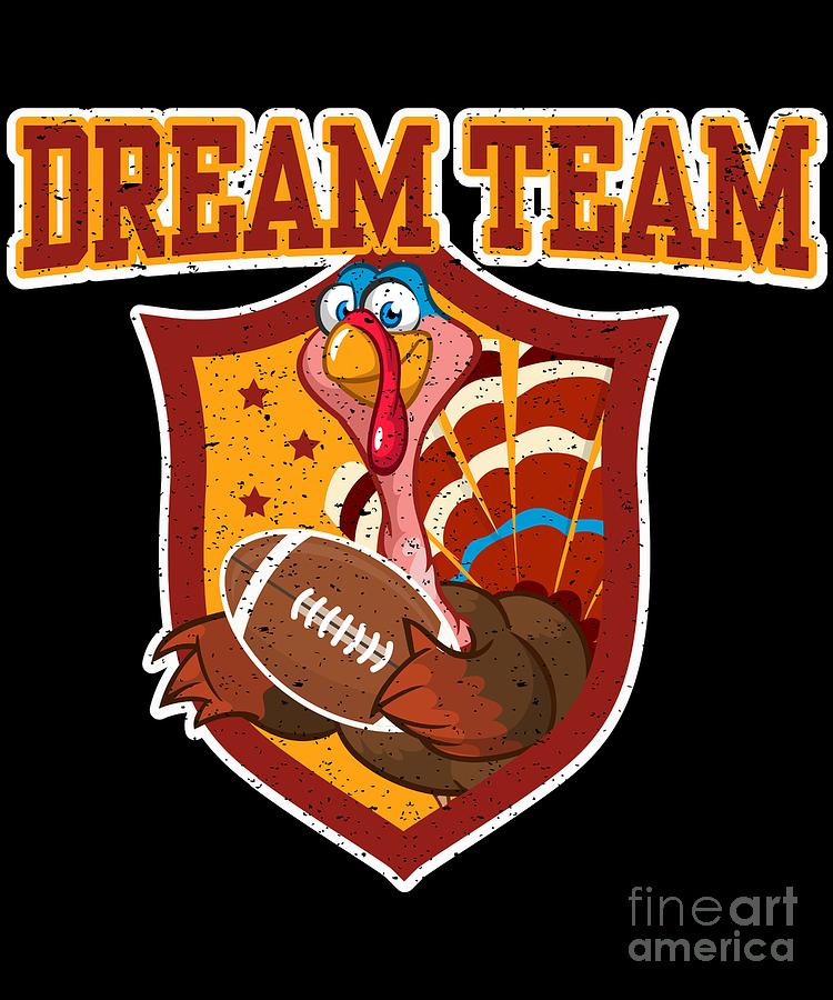 Dream Team Football Thanksgiving Turkey Digital Art by FH Design Fine