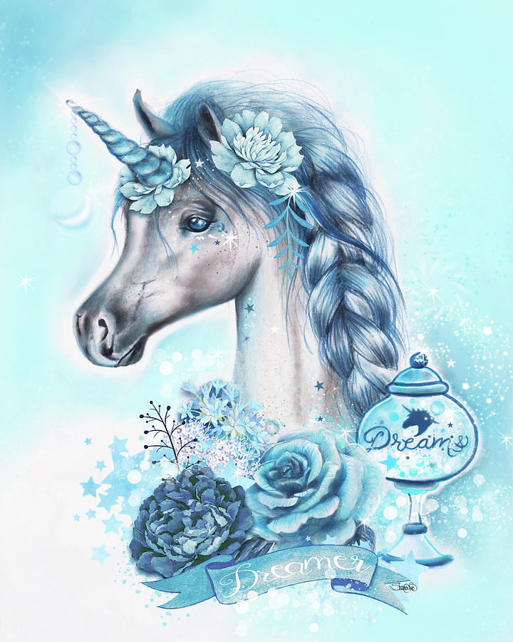Unicorn Mixed Media - Dreamer Unicorn by Sheena Pike Art And Illustration