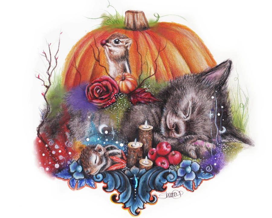 Animal Mixed Media - Dreaming Of Autumn by Sheena Pike Art And Illustration