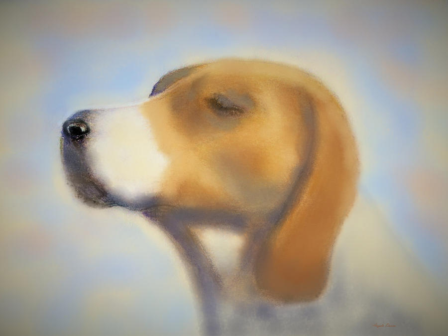 Dog Drawing - Dreaming of the Hunt by Angela Davies