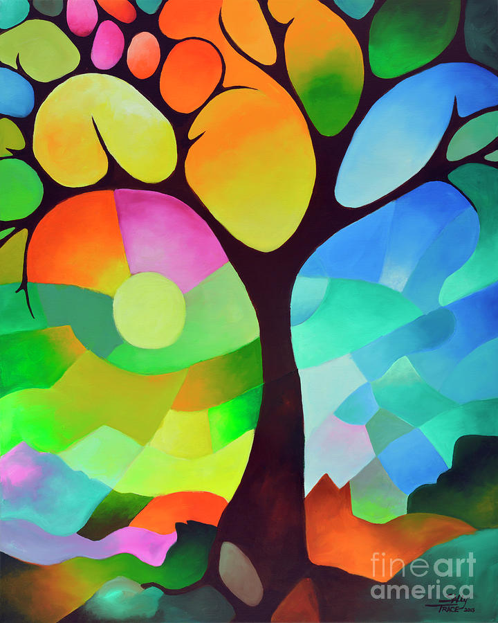Dreaming Tree Painting by Sally Trace