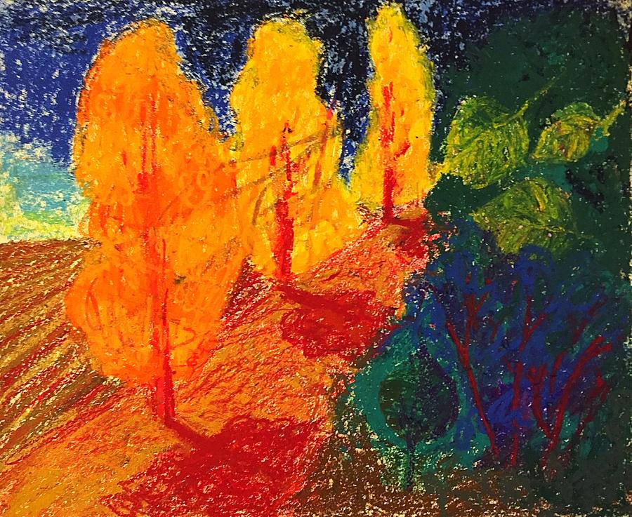 Dreamscape No. 1, The Orange Trees Pastel by Danielle Rosaria