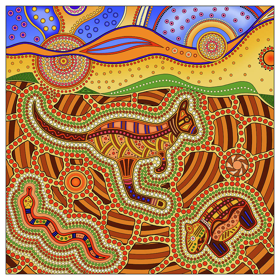 Animal Painting - Dreamtime by Aron Gadd