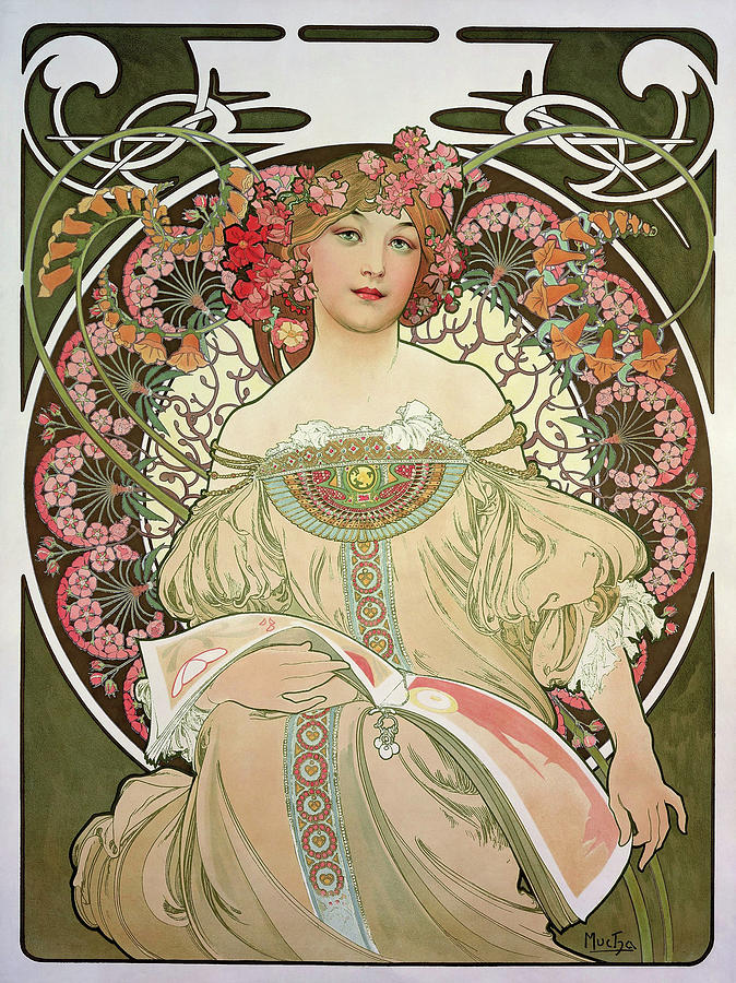 Dreamy - Digital Remastered Edition Painting by Alphonse Mucha - Fine ...