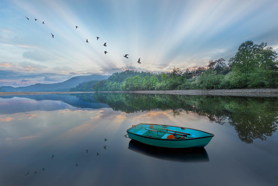 Dreamy Floating Blues Photograph by Debra and Dave Vanderlaan