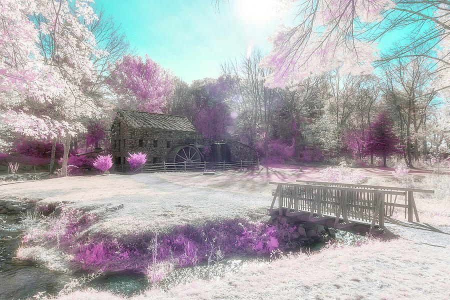 Dreamy infrared Grist Mill Photograph by Brian Hale