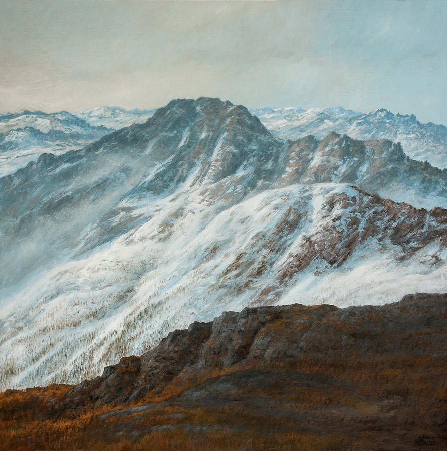 Dreamy Mountain Painting by Hans Egil Saele
